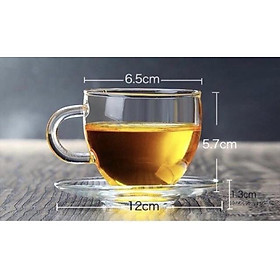 Set 6 chén uống trà thủy tinh chịu nhiệt cao cấp