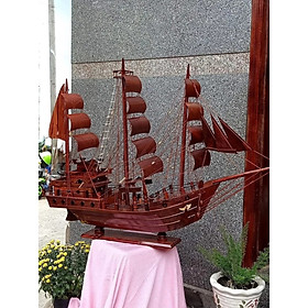 Thuyền buồm phong thuỷ trang trí bàn làm việc gỗ cẩm dài 40-60 cm