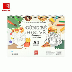 Vở tập vẽ lò xo 20 tờ A4 "Cùng bé học vẽ - Chủ đề đồ ăn" 7169