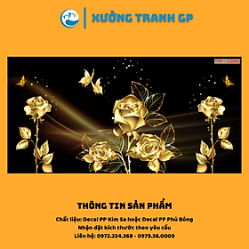 Tranh Dán Tường 3D Gia Phạm Phòng Khách, Phòng Ngủ Hoa Hồng Có Sẵn Keo - Nhận Đặt Kích Thước Theo Yêu Cầu