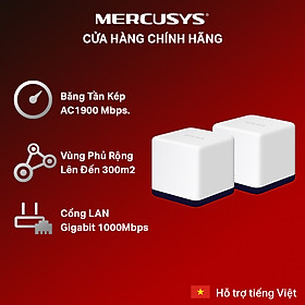 Hệ Thống Wifi Mesh Mercusys Halo H50G Dành Cho Gia Đình Chuẩn AC1900 - Hàng Chính Hãng