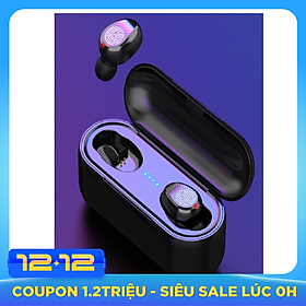 Tai Nghe Bluetooth TWS F9 Tai Nghe Nhét Hai Tai Bluetooth 5.0 True wireless Cảm Ứng Vân Tay, Nút Bấm Chống Nước Dock Sạc Dự Phòng + Túi đựng tai nghe