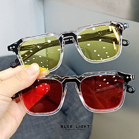 Kính Râm, Kính Nam Nam Nữ Mắt Vuông Màu Xanh Dương, Đỏ Vàng Hàn Quốc - BLUE LIGHT SHOP