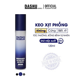 Keo vuốt tóc nam độ cứng cao cho tóc ngắn, tóc vuốt dựng, keo xịt giữ nếp tóc cao cấp Hàn Quốc Dashu Caffeine Power Air Booster 120ml (Ultra Hard), chuyên dùng cho tóc khó vào nếp, tóc mỏng, keo chứa thảo dược dưỡng tóc.