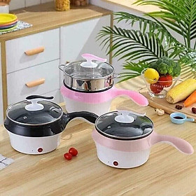 Nồi Lẩu Mini Nồi Hấp 2 Tầng - Ca Nấu Mì 2 Tầng 18Cm, Nồi Lẩu Mini Đa Năng 1.2L