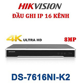 Đầu Ghi Camera IP 16 KÊNH HIKVISION DS-7616NI-K2 Ultra HD 4K 8MP, 2 HDD SATA - Hàng Chính Hãng