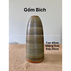 Mua Bình Hoa Dáng Chuông Thon Cao 45cm Lọ Hoa Men Mộc Cắm Đào Lê Mận Tuyết Mai Gốm Sứ Bát Tràng - Gốm Bích