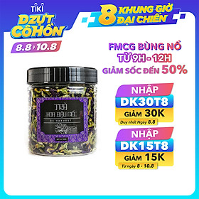 Trà Hoa Đậu Biếc Sấy Khô Nguyên Bông DK Harvest - được coi là thần dược rất tốt để ngăn ngừa vết nhăn và các dấu hiệu lão hóa da của tuổi tác.