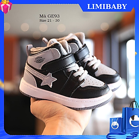 Giày cổ cao cho bé trai bé gái dáng sneaker thể thao năng động và cá tính phù hợp với trẻ em 1 - 5 tuổi đi học đi chơi GE93