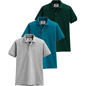 Bộ 3 Áo thun nam cổ bẻ PiGo chuẩn phong cách AB19 (xám, công, ve chai)