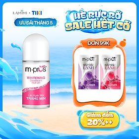 Lăn Khử Mùi M.Pros Whitening 60ml Dịu Dàng - Cho Nam & Nữ, Dưỡng Trắng Da, Khô Thoáng - Lamimi Chính Hãng