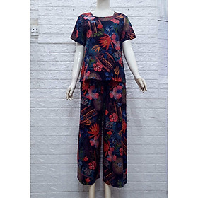 Đồ Bộ Nữ Quần Dài Ống Rộng 9 Tấc Tole Nhung Trung Niên Bigsize, Màu 27