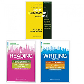Combo Rèn Luyện Kỹ Năng Tiếng Anh Hiệu Qủa: Từ Vựng Tiếng Anh Thực Hành - English Collocation In Use + Reading For You – Bí Quyết Chinh Phục Kỹ Năng Đọc Hiểu Tiếng Anh + Writing For You - Bí Quyết Chinh Phục Kỹ Năng Viết Luận Tiếng Anh (Bộ 3 cuốn/ Tặng kèm bookmark Happy Life)
