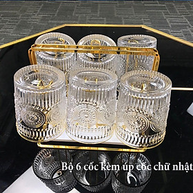 Mua Combo 6 cốc uống nước thủy tinh chịu nhiệt cao cấp kèm giá úp