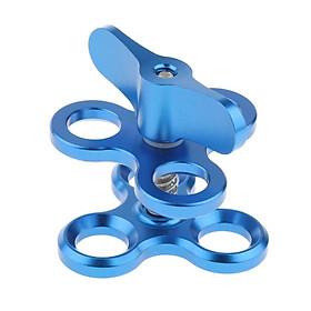 Diving Clamp Adapter 3-Holes Underwater Arm for   Blue