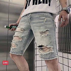 Quần Short Jean Nam co dãn kiểu dáng trẻ trung đơn giản Thương Hiệu Chandi, quần sọt mẫu mới xu hướng QSJN229