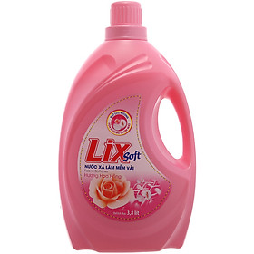 Nước Xả Vải Lix Soft Hương Hoa Hồng 3.8L