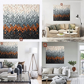 Mua Tranh gỗ trang trí 3D NÚI LỬA VUÔNG (Wood mosaic) - KÍCH THƯỚC 50x50  80X80cm
