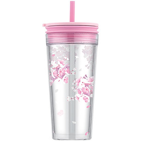 Ly nhựa 2 lớp có ống hút LocknLock Bucket Cold Cup with Straw HAP520PIK 580ml - Màu hồng