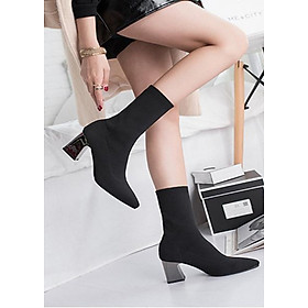 Boot nữ cổ lửng chất len thời thượng GBN09