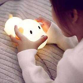 Cute Cartoon Dog Shape Patting Lamp USB Chargeable Night Light Home Office Decoration