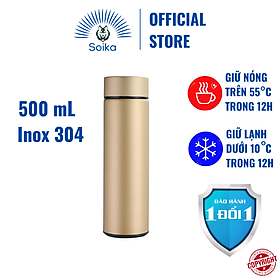 Bình Giữ Nhiệt SOIKA SB04500 Bằng Thép Không Gỉ Inox 304 500ml Nhiều Màu