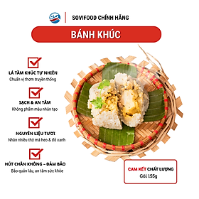 Bánh Khúc Sovifood - Lá Khúc Tự Nhiên, Nhân Thịt Má Heo & Đỗ Xanh Thơm Ngon - Gói 155G