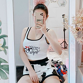 Đồ bộ nữ bò sữa quần áo nữ đùi thể thao thun borip