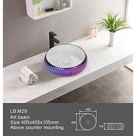 Mua Lavabo sứ đặt bàn tròn tím ấn tươn gj
