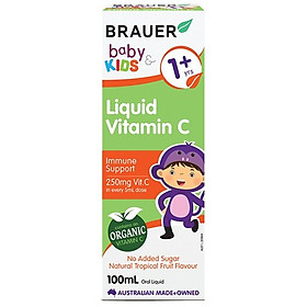 Vitamin C  cho trẻ trên 1 tuổi Brauer Baby & Kids Liquid Vitamin C tăng sức đề kháng (100ml) - QuaTangMe Extaste