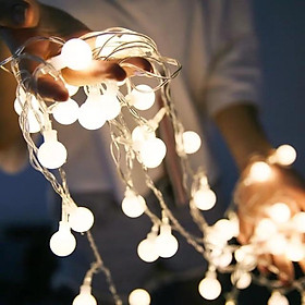 Dây đèn trang trí bóng tròn 6m 40 đèn chạy Pin AA
