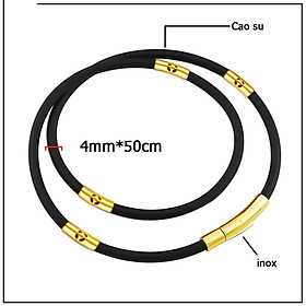 Dây chuyền cao su 4ly bọc khoen inox hình kim tiên đem lại may mắn cho người đeo