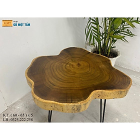 Mua Mặt Bàn Tròn Gỗ Tràm Vàng  Bàn Cafe Gỗ Tự Nhiên  Bàn Sofa Gỗ Tràm Rộng 65cm Dày 5cm