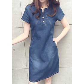 Đầm Jean Hai Túi Dáng Suông - DSN882