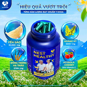 VIÊN UỐNG YẾN SÀO ĂN NGON NGỦ NGON NEST HEALTHY (Hộp 90) - Tăng Cường Sức Khỏe Đề Kháng Chất Lượng Cao - An Toàn - Hiệu Quả: Yến Sào 22.500mg