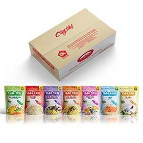 Thùng 35 Gói - 7 Vị Cháo Tươi Cây Thị: Gà Ác Đậu Xanh, Cá Hồi, Cá Lóc, Lươn Đậu Xanh, Thịt Bò, Rau Củ, Thịt Heo