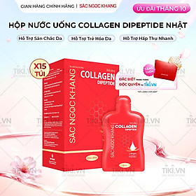 (New) Nước uống Collagen dipeptide 15 túi Sắc Ngọc Khang tinh khiết nhập khẩu từ Nhật Bản, đạt chuẩn hàm lượng hấp thụ nhanh & vượt trội giúp trẻ hóa làn da - săn chắc và sáng mịn