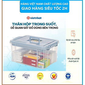 Thùng đựng đồ y tê trong gia đình , Thùng đựng đồ y tế phân loại thuốc nhiều ngăn lớn , Thùng đựng đồ y tế chất liệu nhựa PP nguyên sinh an toàn tuyệt đối - Hàng chính hãng