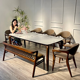 Mua Bộ Bàn Ăn Rudy Mặt Đá 1m8 5 Ghế 1 Bench