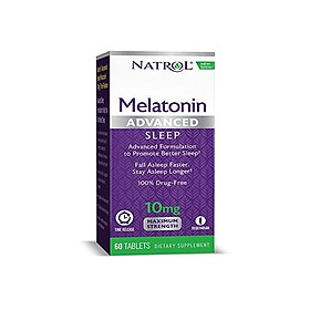 Natrol Melatonin Advanced Sleep Tablets with Vitamin B6, Helps You Fall Asleep Faster, Stay Asleep Longer, 2-Layer Controlled Release, 100% Drug-free, Maximum Strength