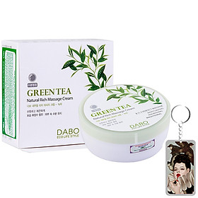 Kem massage mặt và toàn thân làm trắng, tái tạo da trà xanh Dabo Hàn Quốc 200ml + Móc khoá
