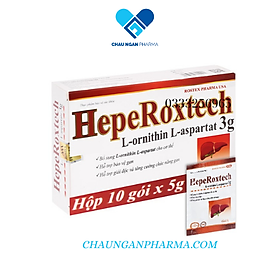 Cốm bổ gan Hepe Roxtech L-ornithine L-aspartat giảm xơ gan, men gan, nhiễm mỡ hiệu quả - 10 gói