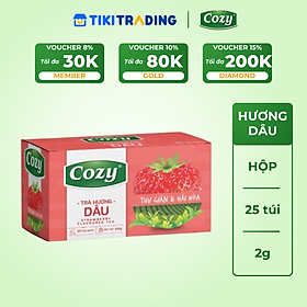 Cozy Trà Cozy túi lọc Hương Dâu 25 túi x 2g Hộp
