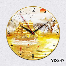 Mua Đồng hồ treo tường TRANG TRÍ phủ bóng pha lê đường kính 35cm(MS 37)