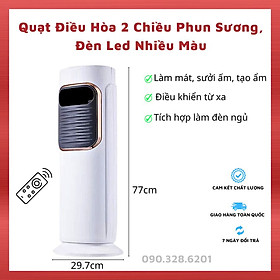 Mua Quạt Điều Hòa Hơi Nước Có Điều Khiển Đèn Led Chuyển Màu  Quạt Phun Sương Tạo Ẩm