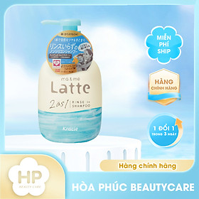 Dầu Gội 2 Trong 1 Dành Cho Cả Gia Đình Kracie Ma & Me Latte 2 In 1 Rinse In Shampoo 490 mL