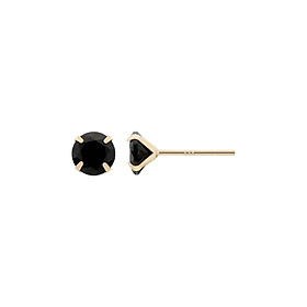 14K Gold Post Earrings Black - MOON Jewelry