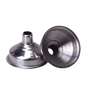 2Pcs Stainless Steel 3.6cm Dia. Small Funnel for Hip Flask  Wine Vodka
