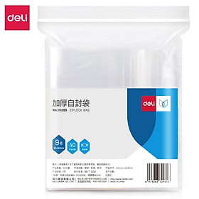 Mua Túi zip trong suốt kèm nhãn dán đựng thực phẩm  đồ dùng cá nhân Deli - 40 chiếc - 19253/ 19254/ 19255