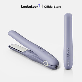 Máy duỗi tóc không dây, tấm phủ nhiệt ceramic LocknLock 15W - Màu tím - ENA224PUP - Hàng chính hãng